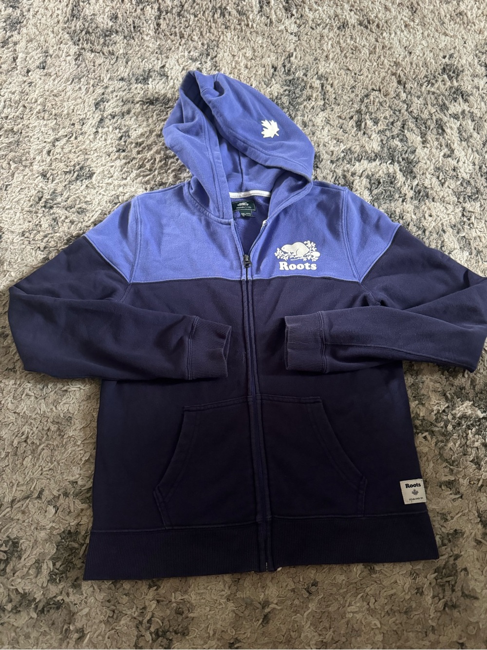 Roots Kids' Two-Tone Navy & Periwinkle Hoodie Jacket